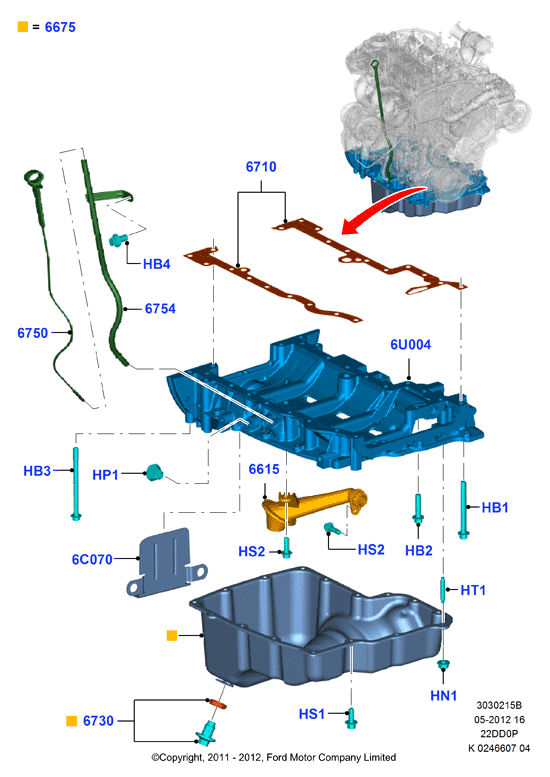 FORD 1 748 632 - Set garnituri, baie ulei aaoparts.ro