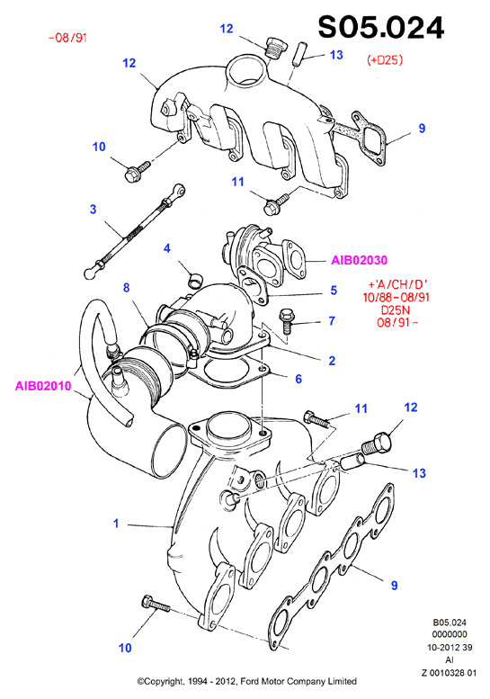 FORD 6 525 815 - Garnitura, galerie admisie aaoparts.ro