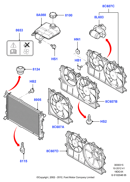 FORD 1 365 996 - Radiator, racire motor aaoparts.ro