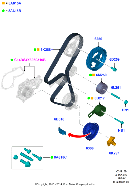 FORD 1738649 - Curea de distributie aaoparts.ro