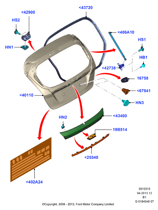 FORD 1 763 986 - Capota portbagaj aaoparts.ro