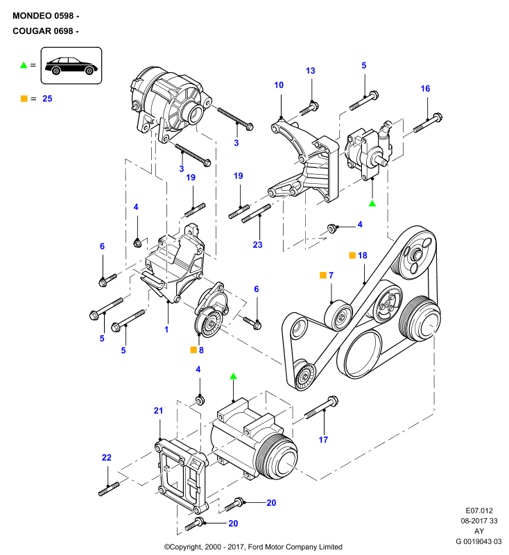 FORD 1014374 - Curea transmisie cu caneluri aaoparts.ro