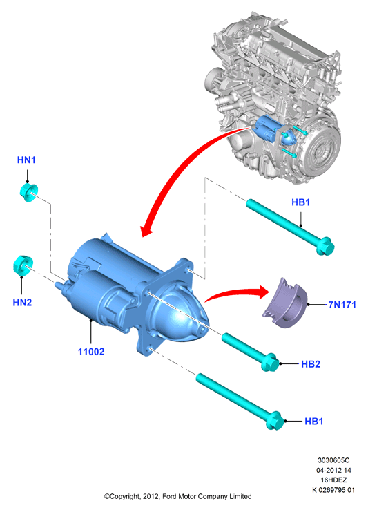 FORD 1 732 742 - Starter aaoparts.ro