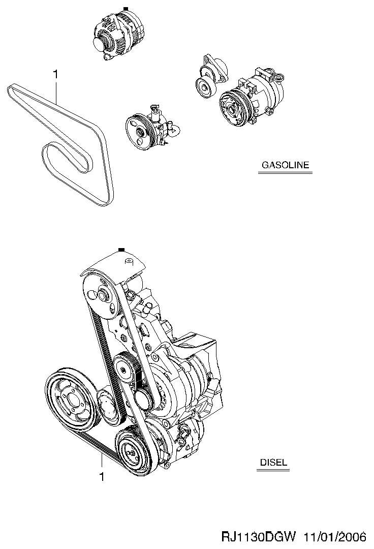 Chevrolet 25183021 - Curea transmisie cu caneluri aaoparts.ro