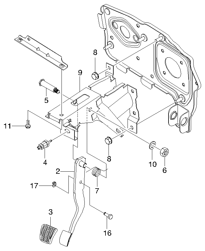 Opel 90105172 - Pozitie pedala, pedala ambreiaj aaoparts.ro