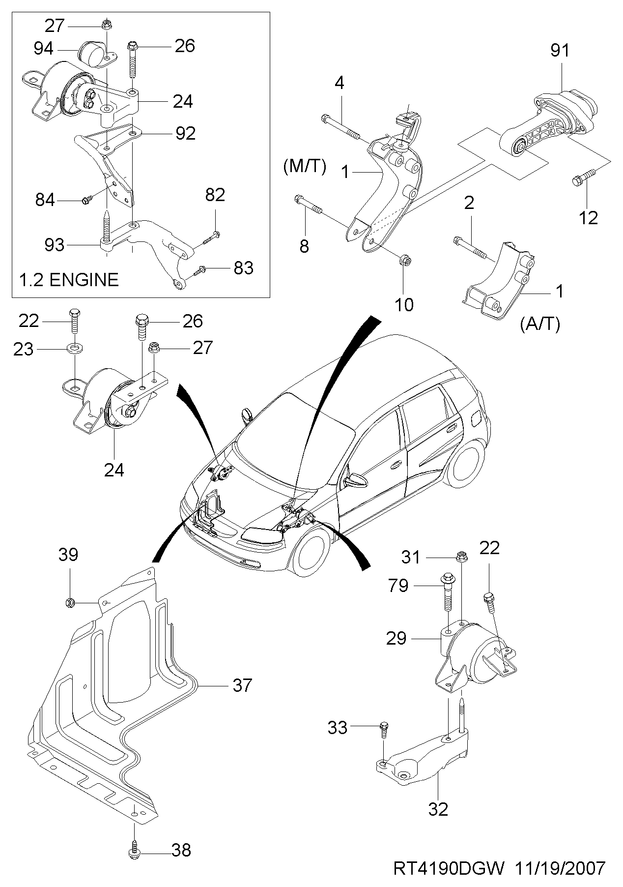 DAEWOO 96535499 - Suport motor aaoparts.ro