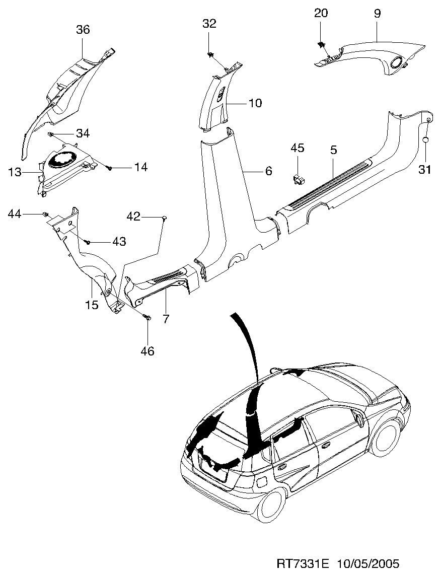 DAEWOO 94530432 - Clips, acoperire decorativa si protectie aaoparts.ro