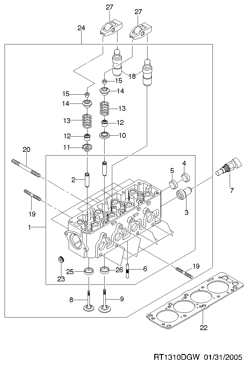 DAEWOO 96391434 - Garnitura, chiulasa aaoparts.ro