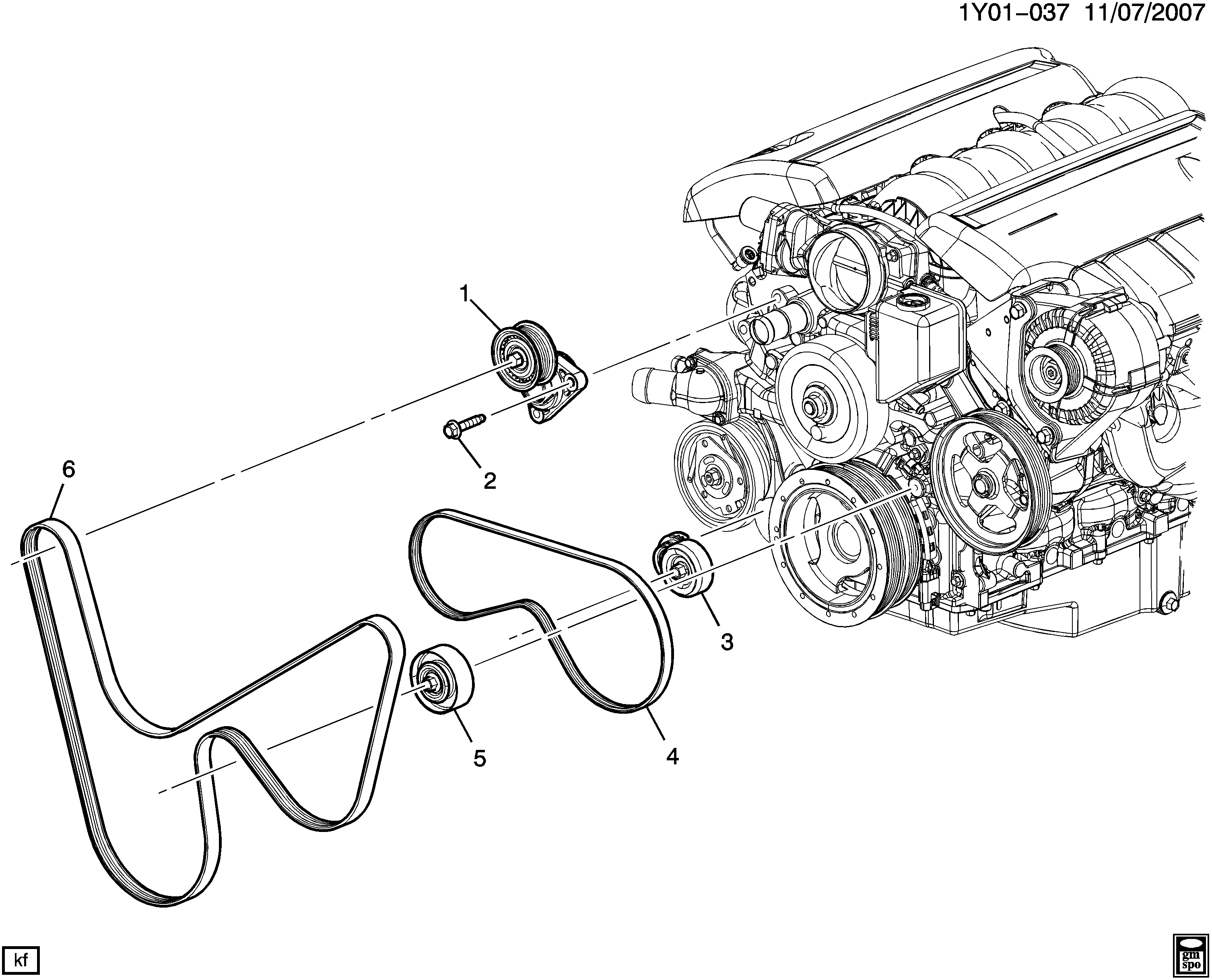 Chevrolet 12636225 - Curea transmisie cu caneluri aaoparts.ro