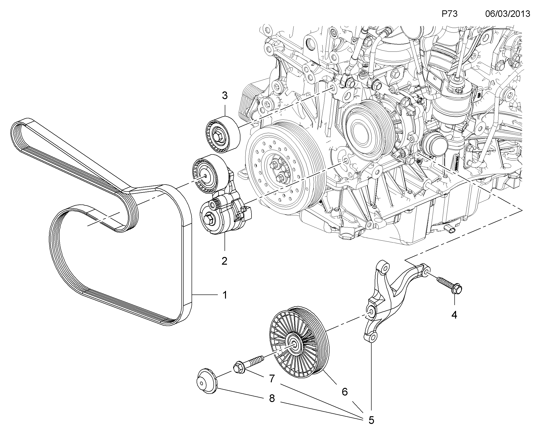 Opel 13 40 050 - Curea transmisie cu caneluri aaoparts.ro