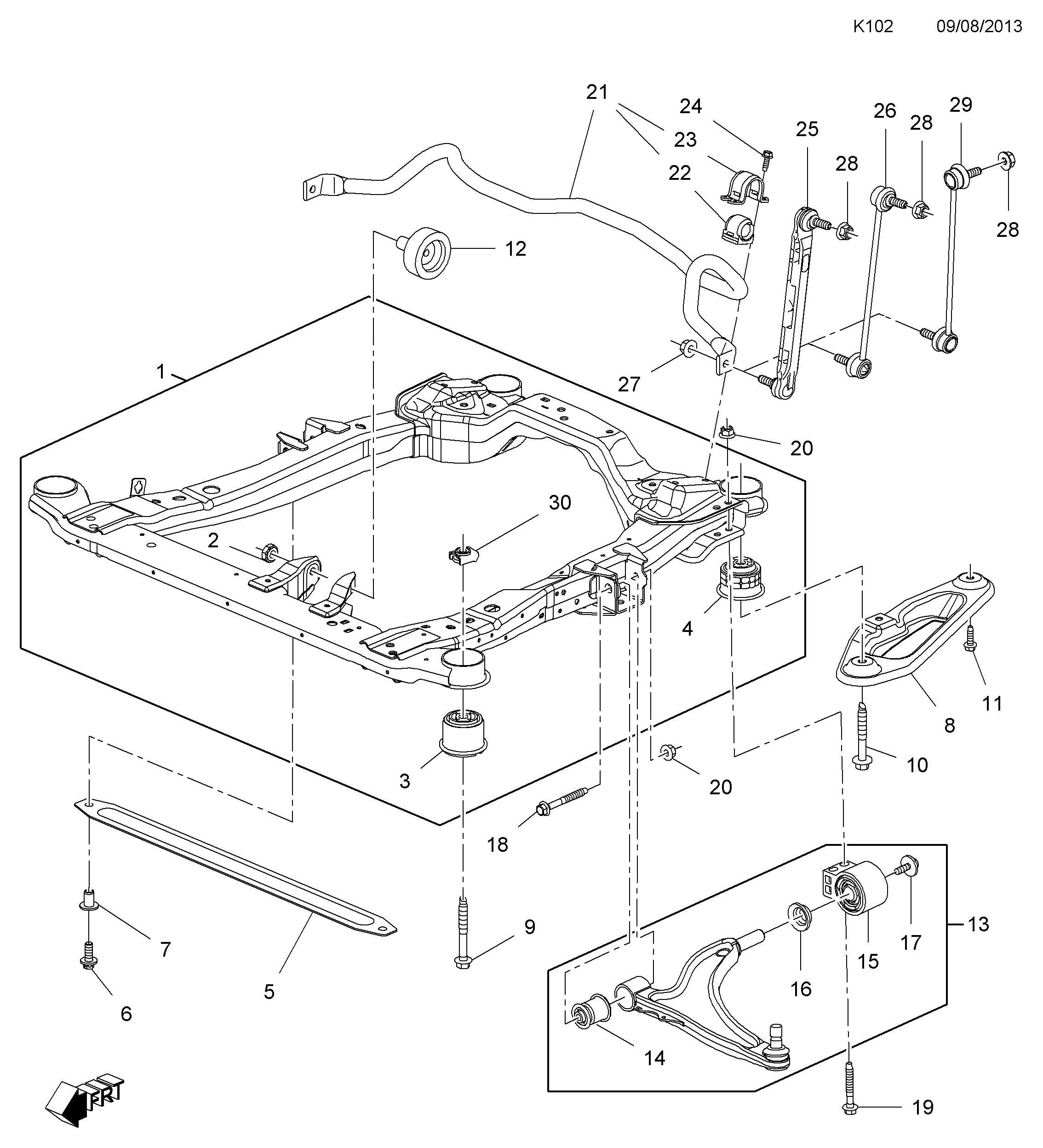 EFI Automotive 302112 - FRAME, ASSY., ENGINE AND FRONT SUSPENSION MOUNTING (WITH BUSHES) aaoparts.ro