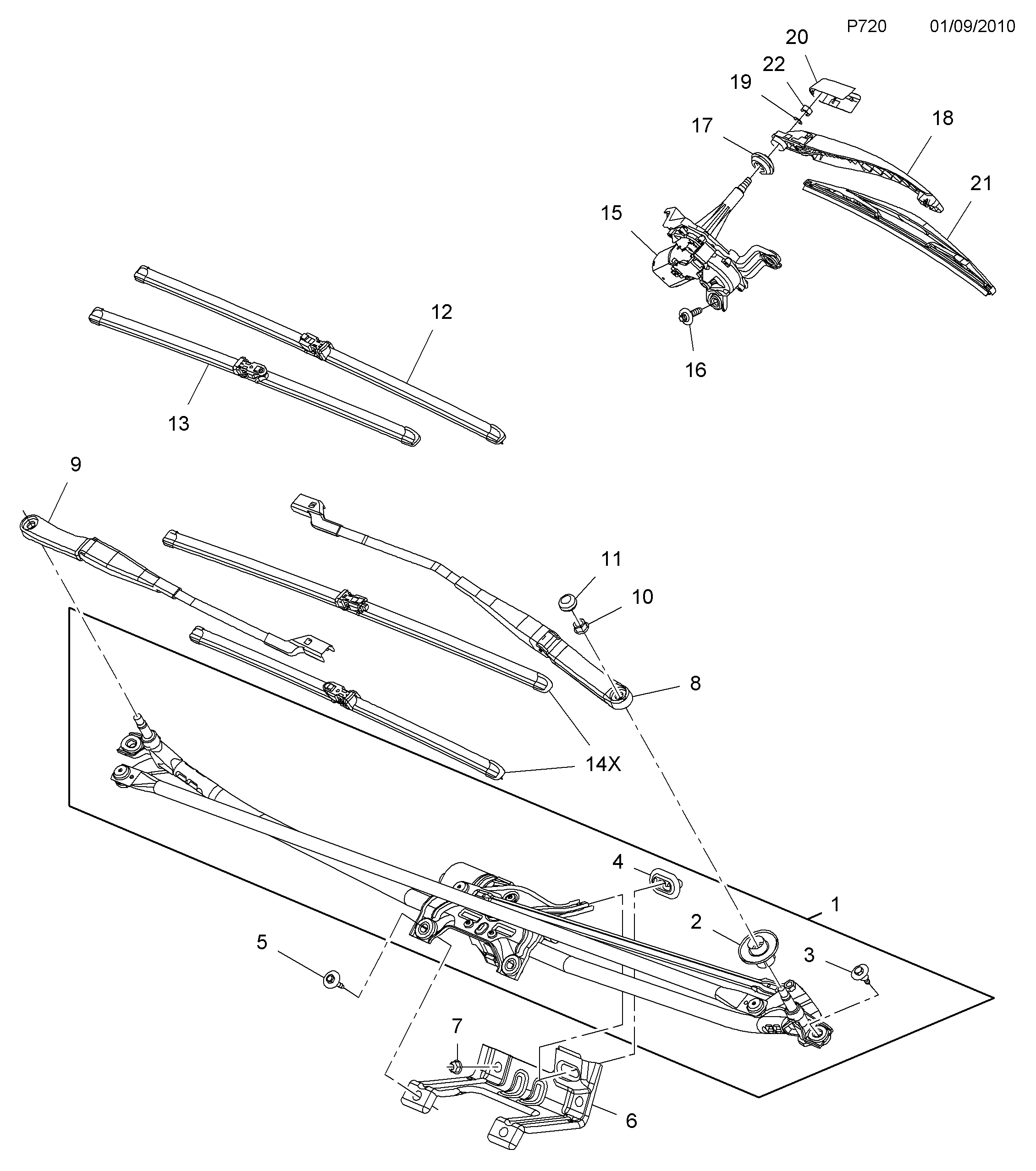 Opel 1 272 022 - Lamela stergator aaoparts.ro