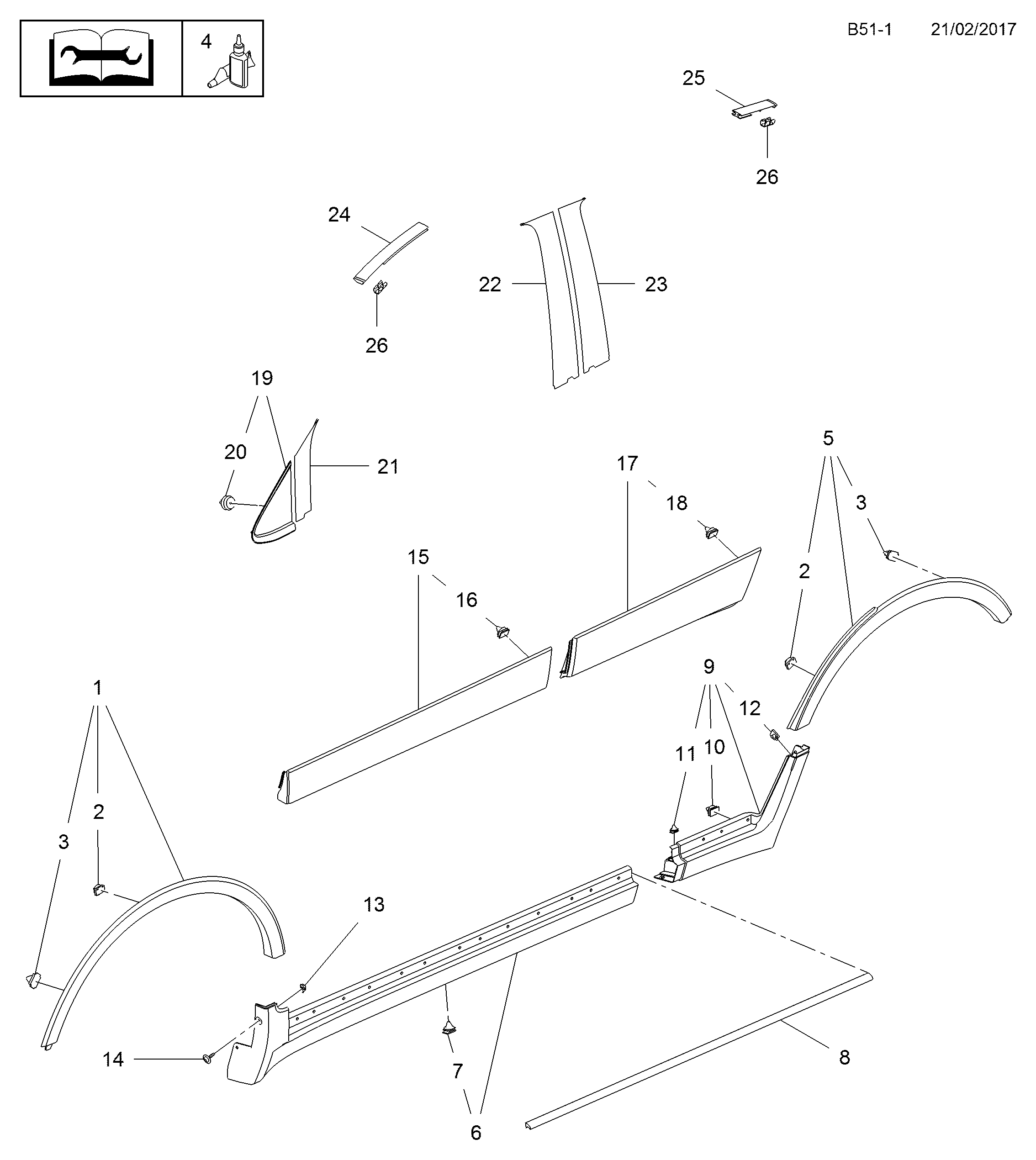 PSA 1222281 - Clips, acoperire decorativa si protectie aaoparts.ro