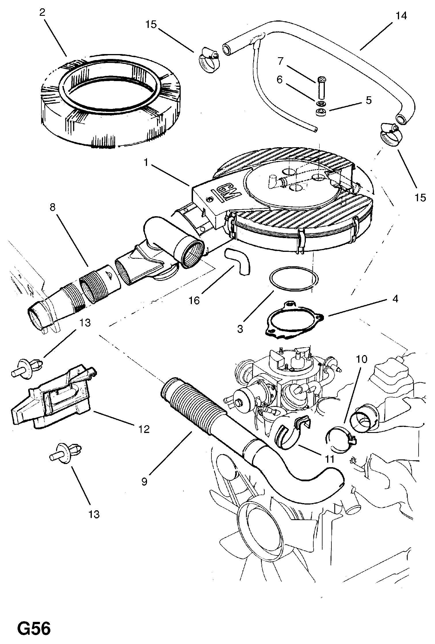 Opel 834287 - Filtru aer aaoparts.ro