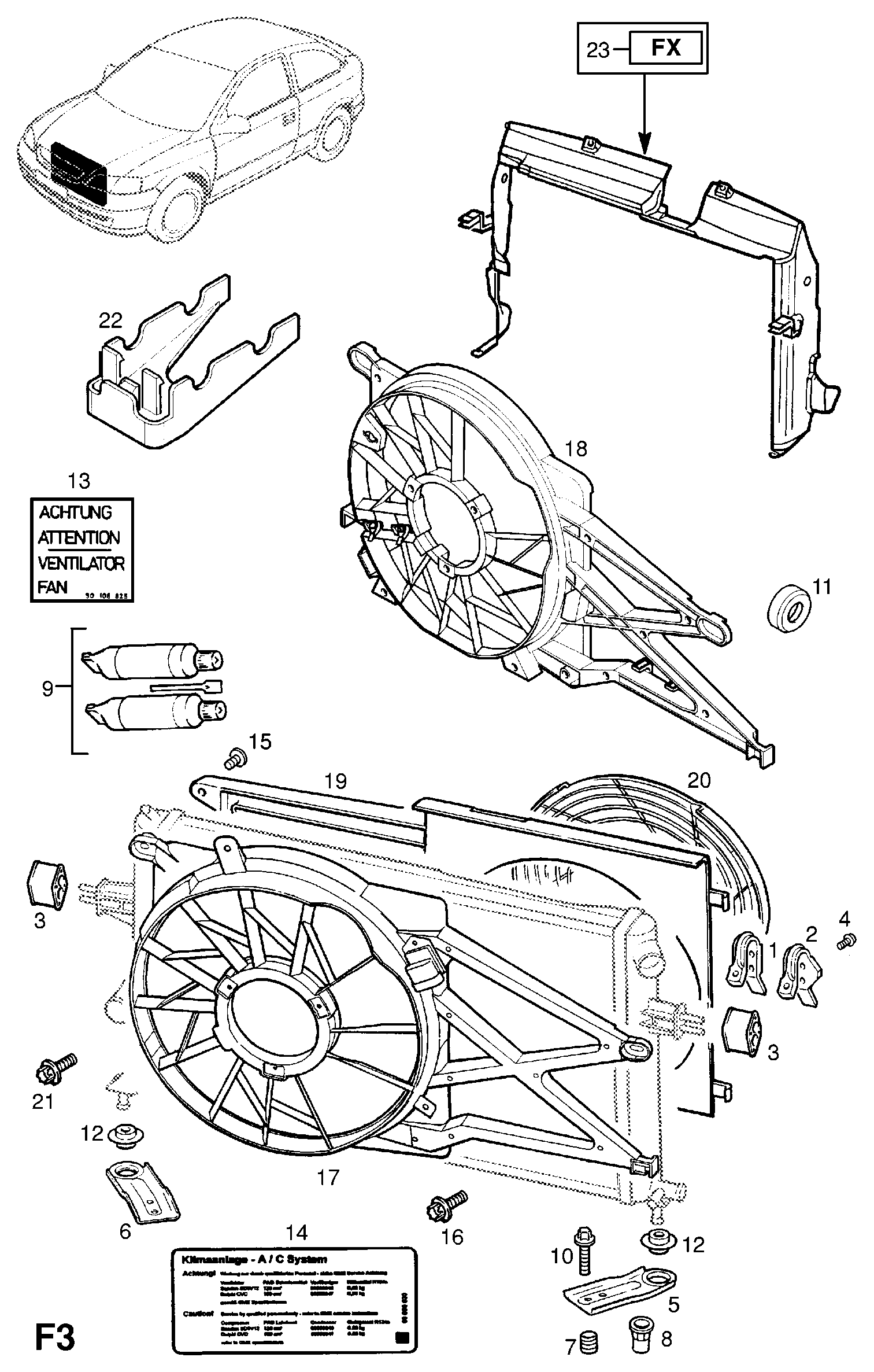 Opel 13 14 539 - Ventilator, radiator aaoparts.ro