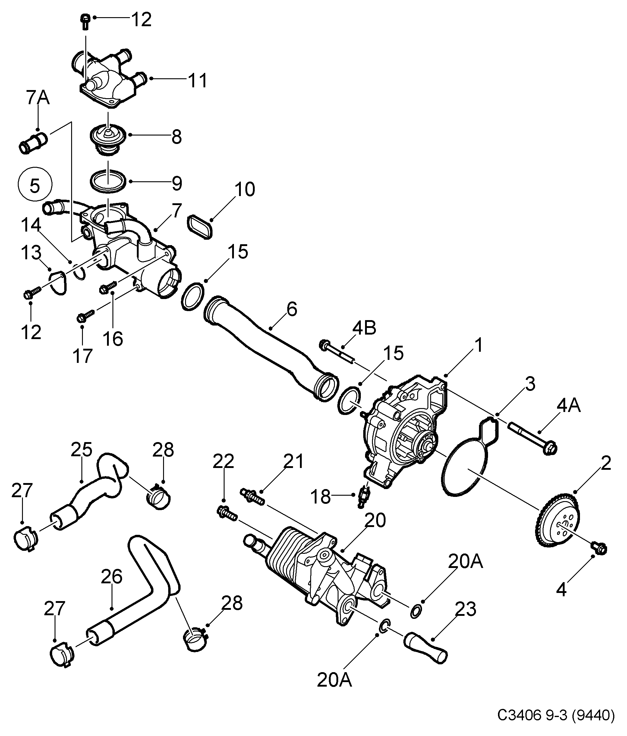 Opel 93 18 1118 - Pompa apa aaoparts.ro