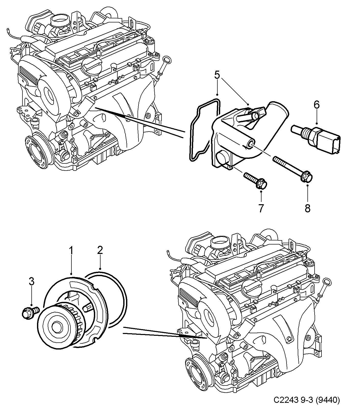 Vauxhall 12992783 - Senzor,temperatura lichid de racire aaoparts.ro