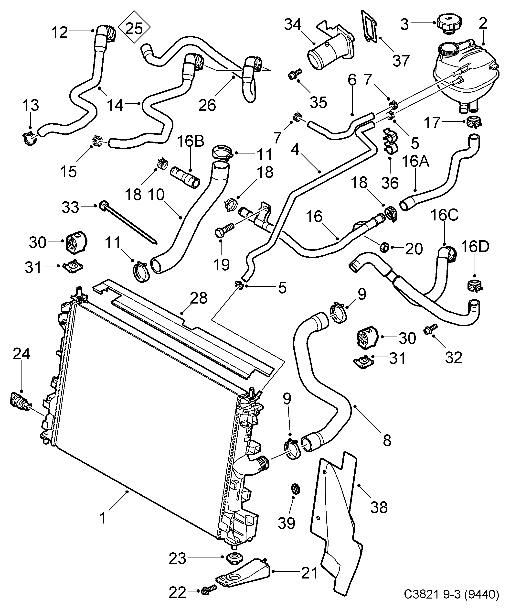 SAAB 13119222 - Furtun radiator aaoparts.ro