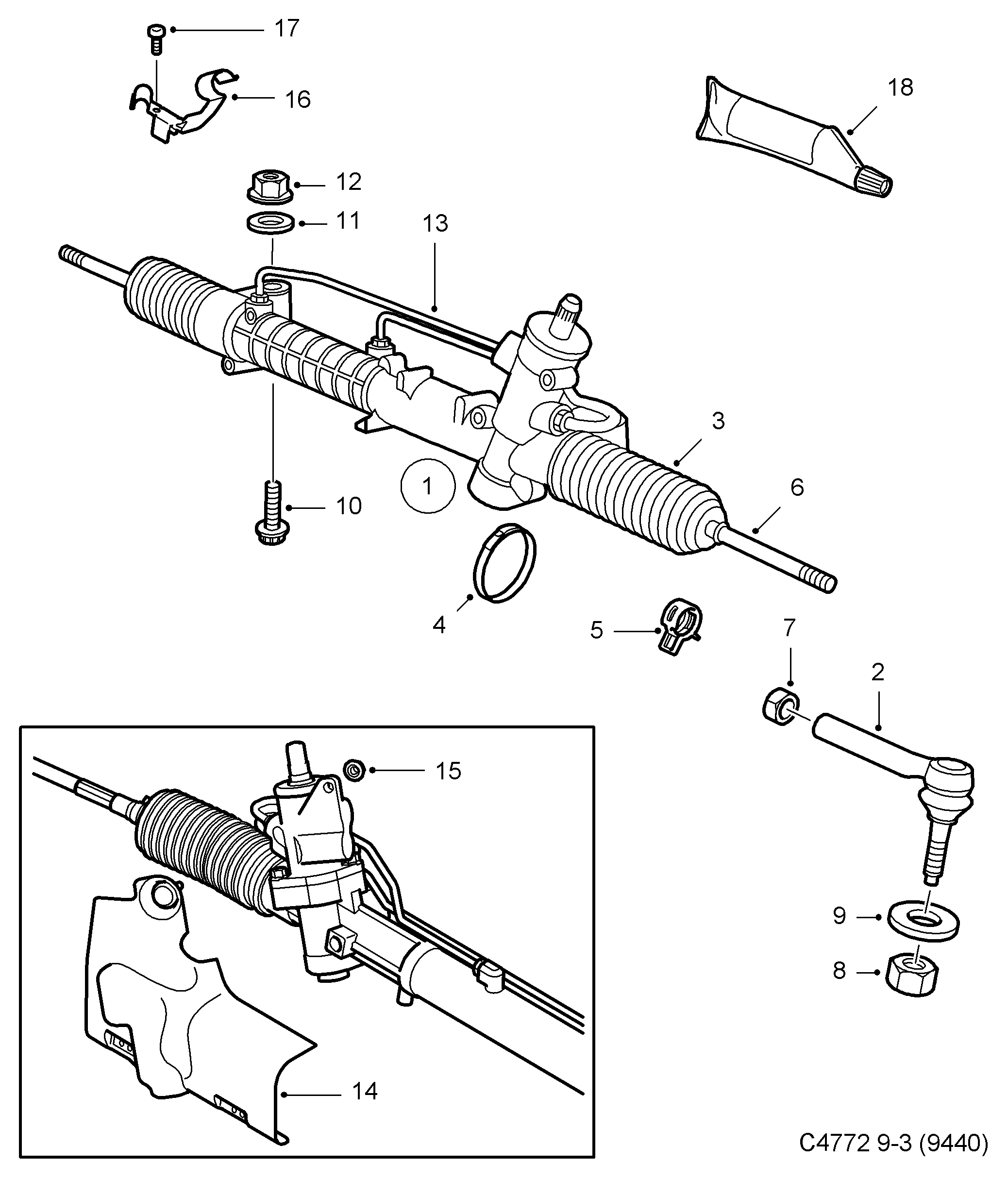 SAAB 93 194 522 - Cap de bara aaoparts.ro