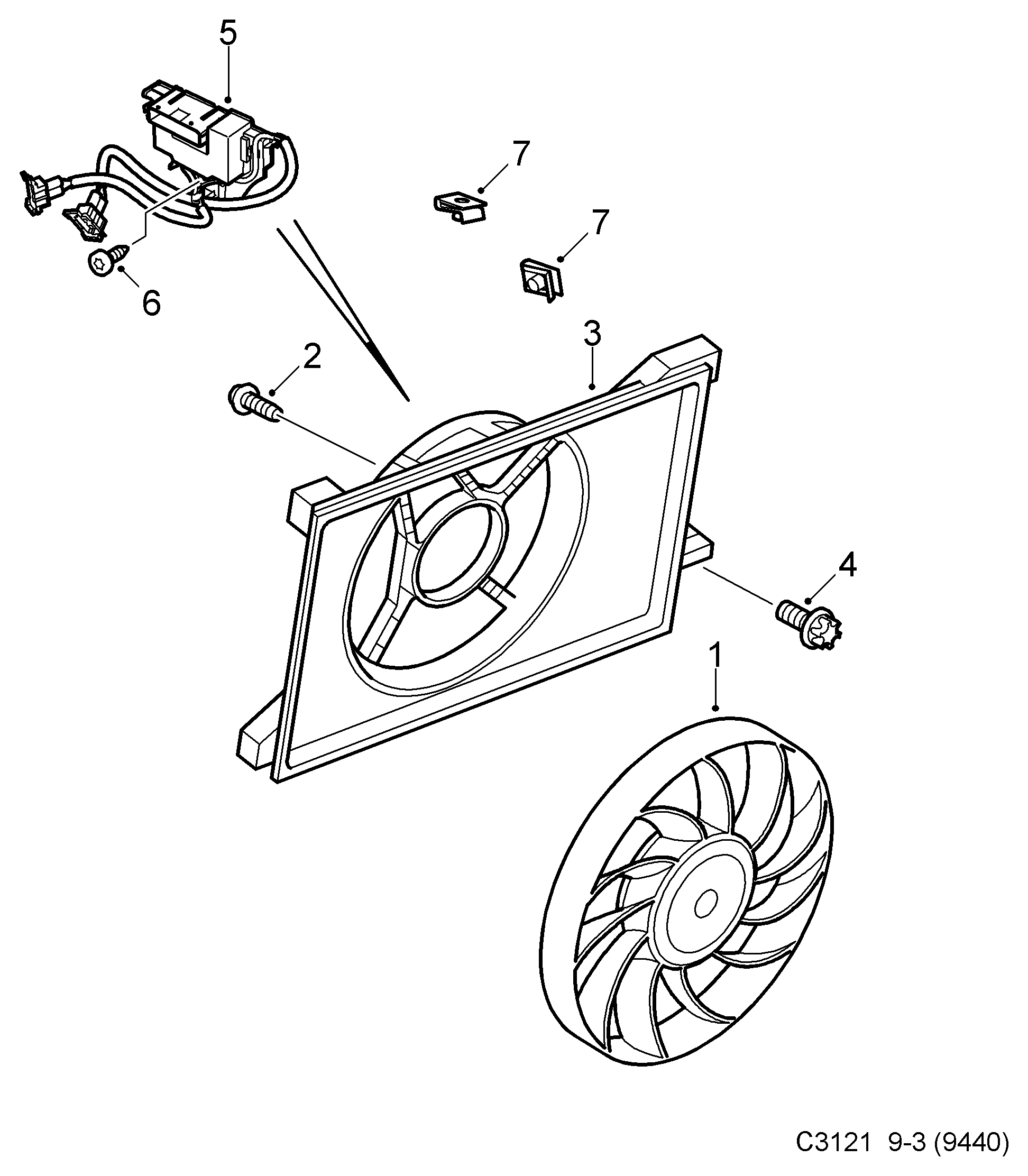 CADILLAC 24410992 - Ventilator, radiator aaoparts.ro