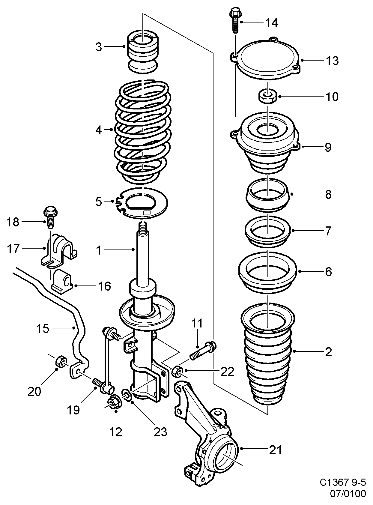 SAAB 52 36 823 - Brat / bieleta suspensie, stabilizator aaoparts.ro