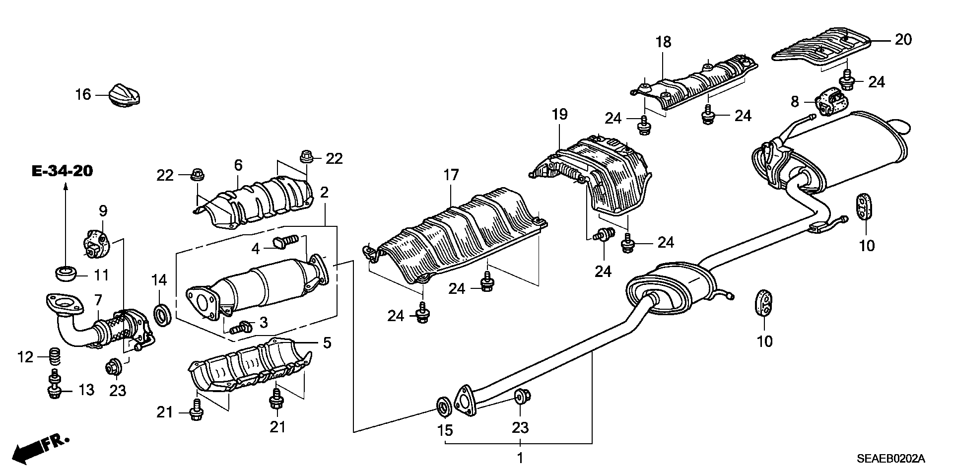 Honda 18230-SV4-000 - Arc amortizor zgomot aaoparts.ro