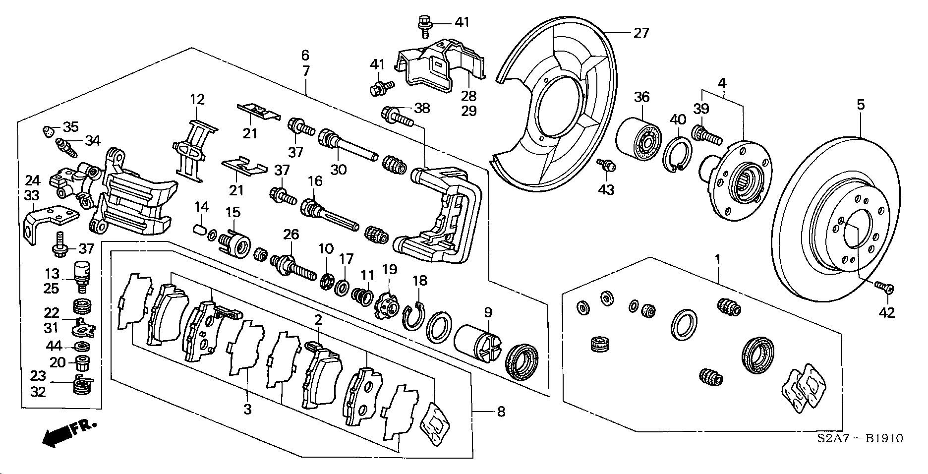 Honda 43022-S2A-E50 - Set placute frana,frana disc aaoparts.ro