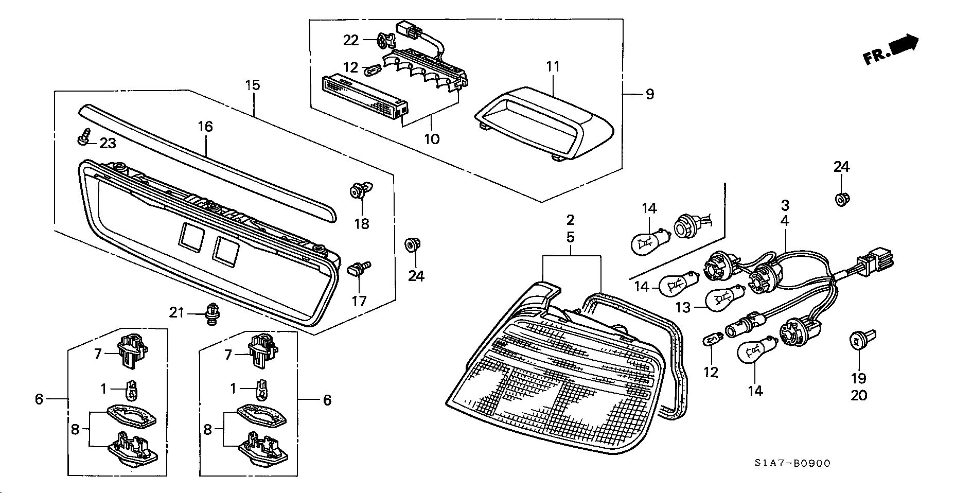 Honda 33301-SA0-741 - Bec, lumini bord aaoparts.ro