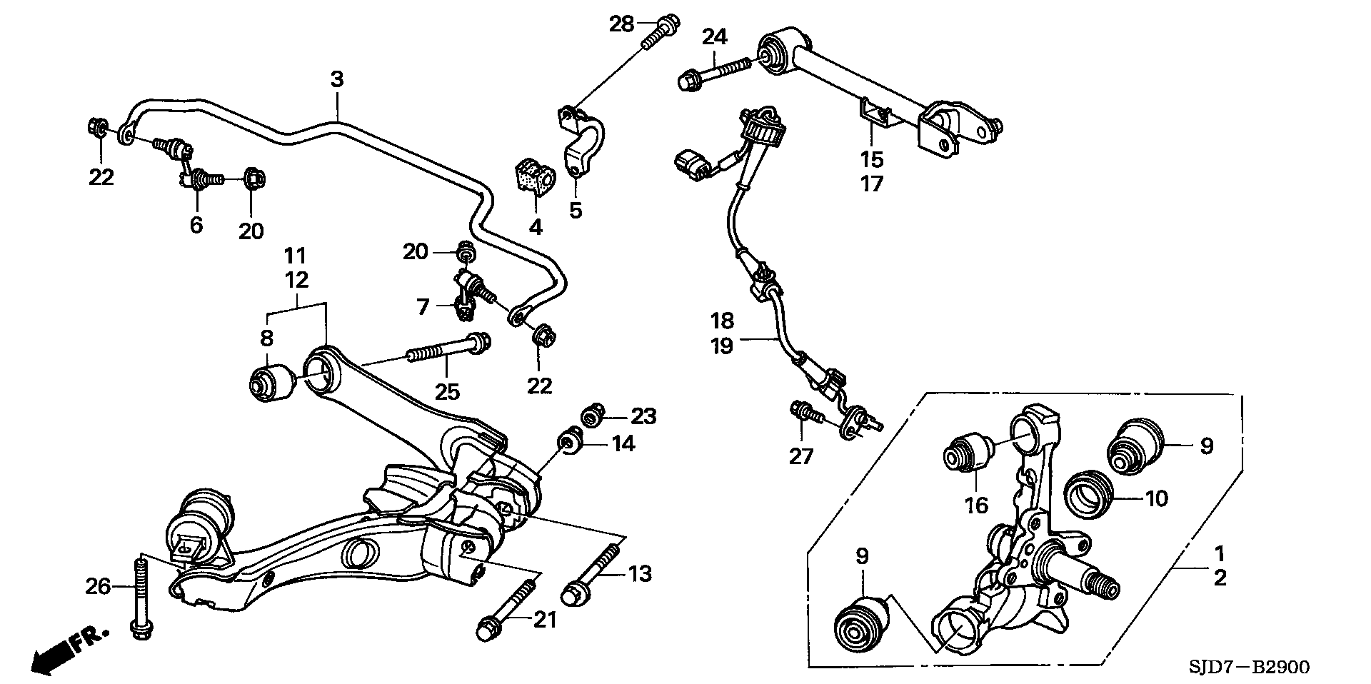 Honda 52210SJF000 - KNUCKLE COMP., R. RR. (2WD) aaoparts.ro