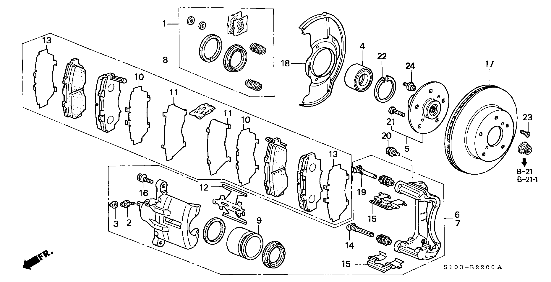 Honda 45022S10A02 - Set placute frana,frana disc aaoparts.ro