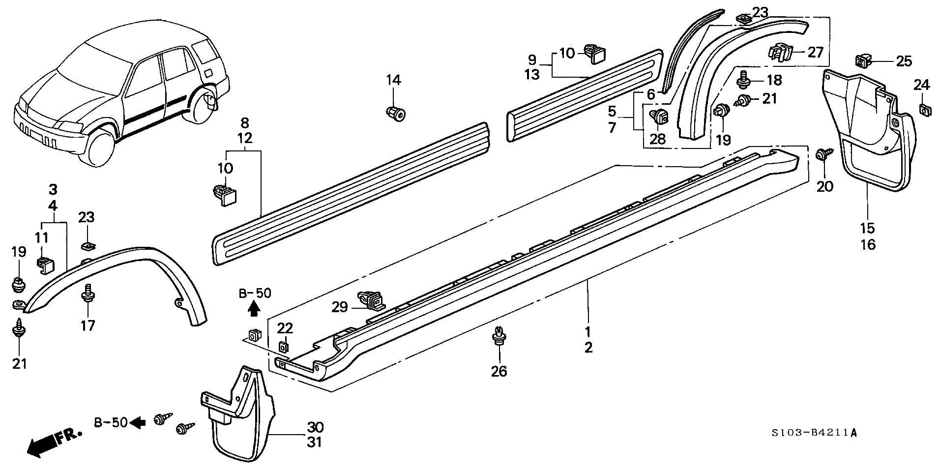 Honda 90663-SB0-003 - Clip aaoparts.ro