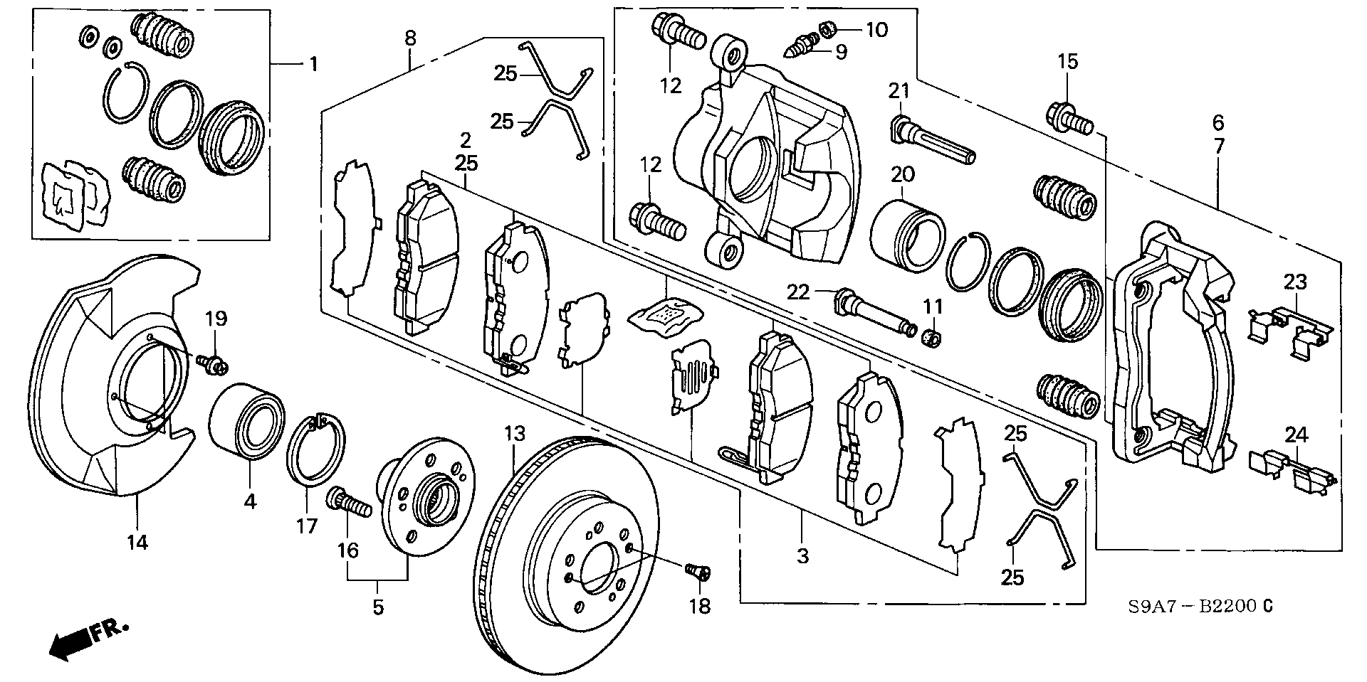 Honda 06450-S9A-E51 - Set placute frana,frana disc aaoparts.ro