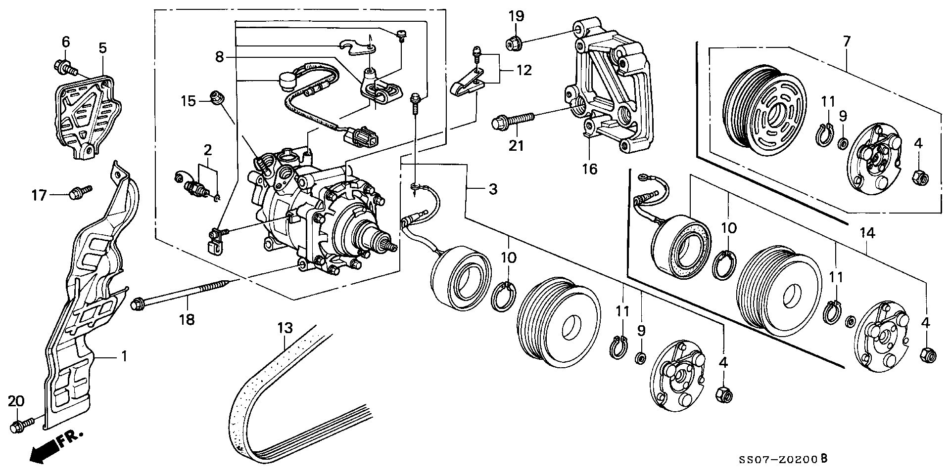 Honda 38920-P14-A01 - Curea transmisie cu caneluri aaoparts.ro