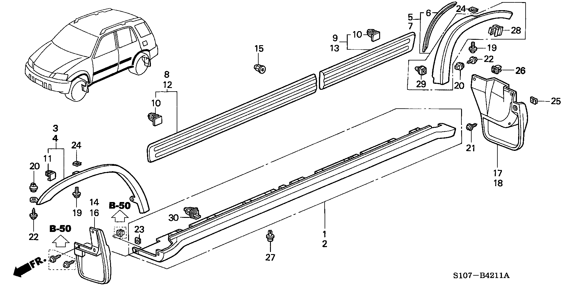 Honda 90663-SB0-003 - Clip aaoparts.ro