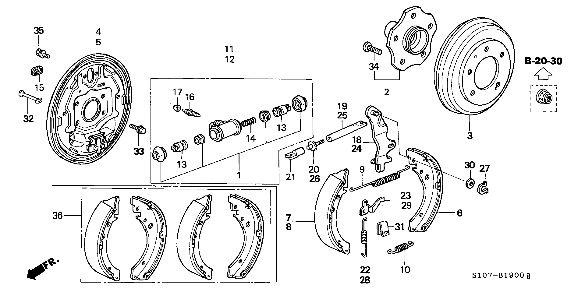 Honda 43155S10A01 - Set saboti frana aaoparts.ro