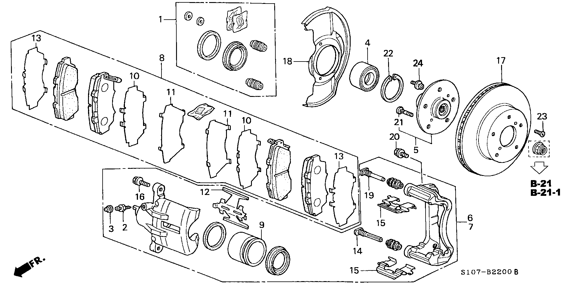 Honda 45022-S10-G01 - Set placute frana,frana disc aaoparts.ro