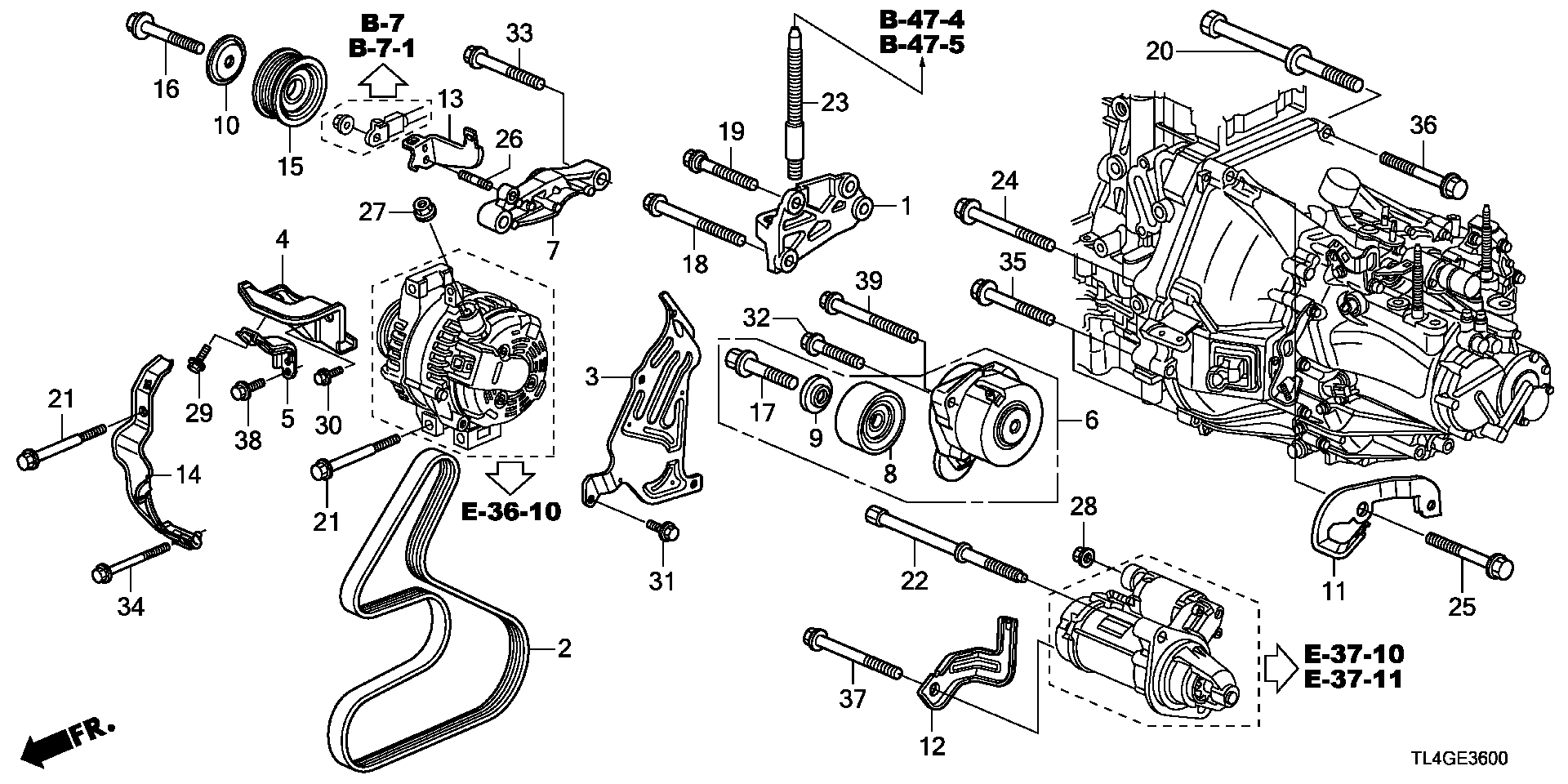 Honda 31110-RL0-G51 - Curea transmisie cu caneluri aaoparts.ro