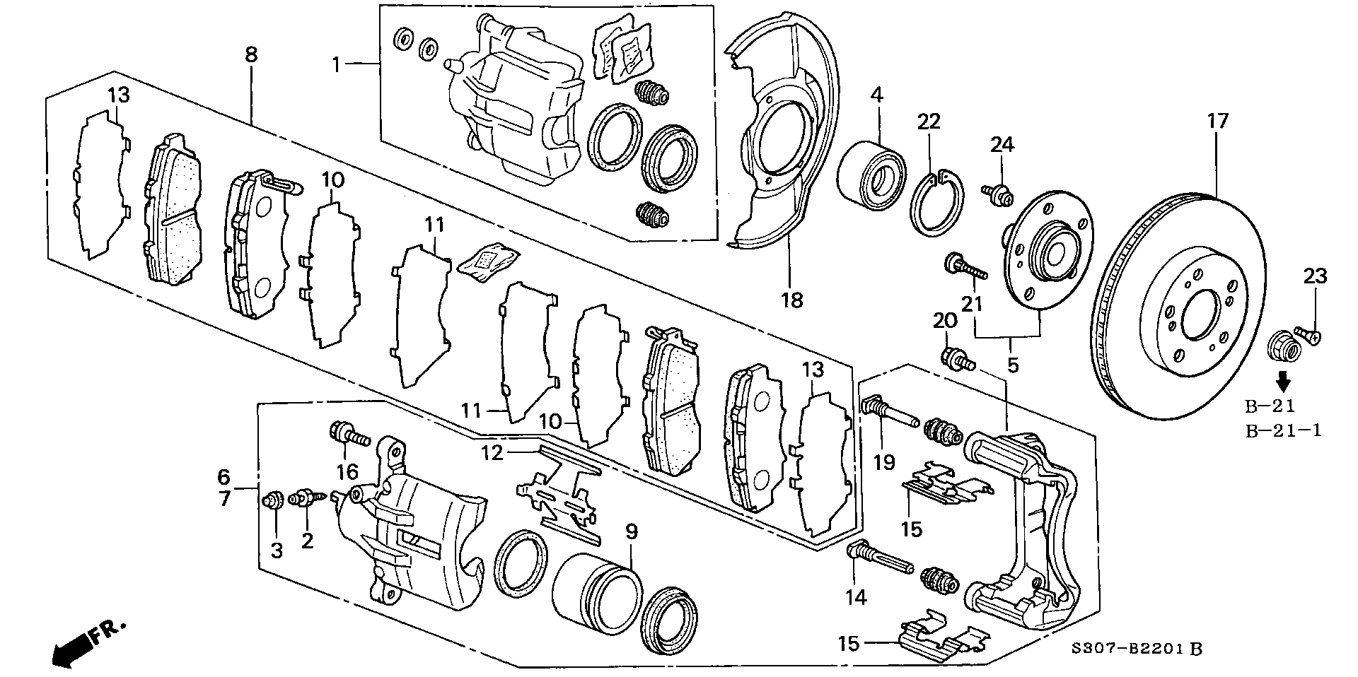 Honda 45022-S30-A00 - Set placute frana,frana disc aaoparts.ro