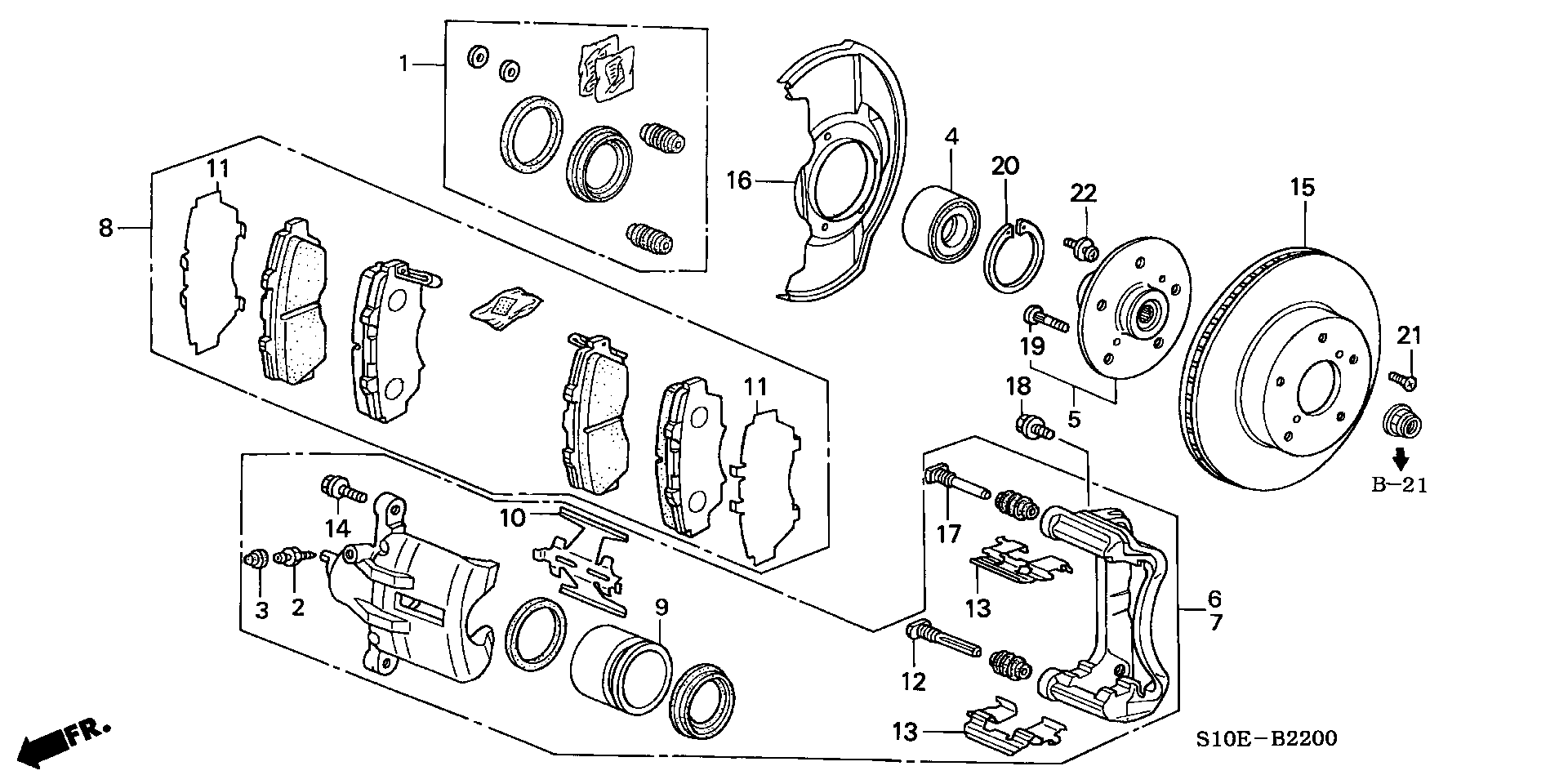 Honda 45022-S10-E50 - Set placute frana,frana disc aaoparts.ro