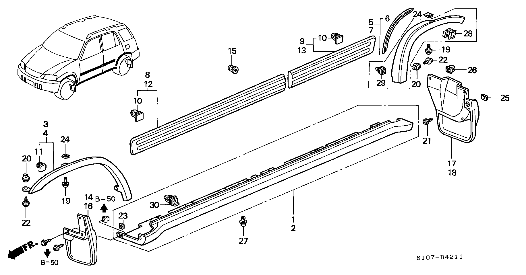 Honda 90663-SB0-003 - Clip aaoparts.ro