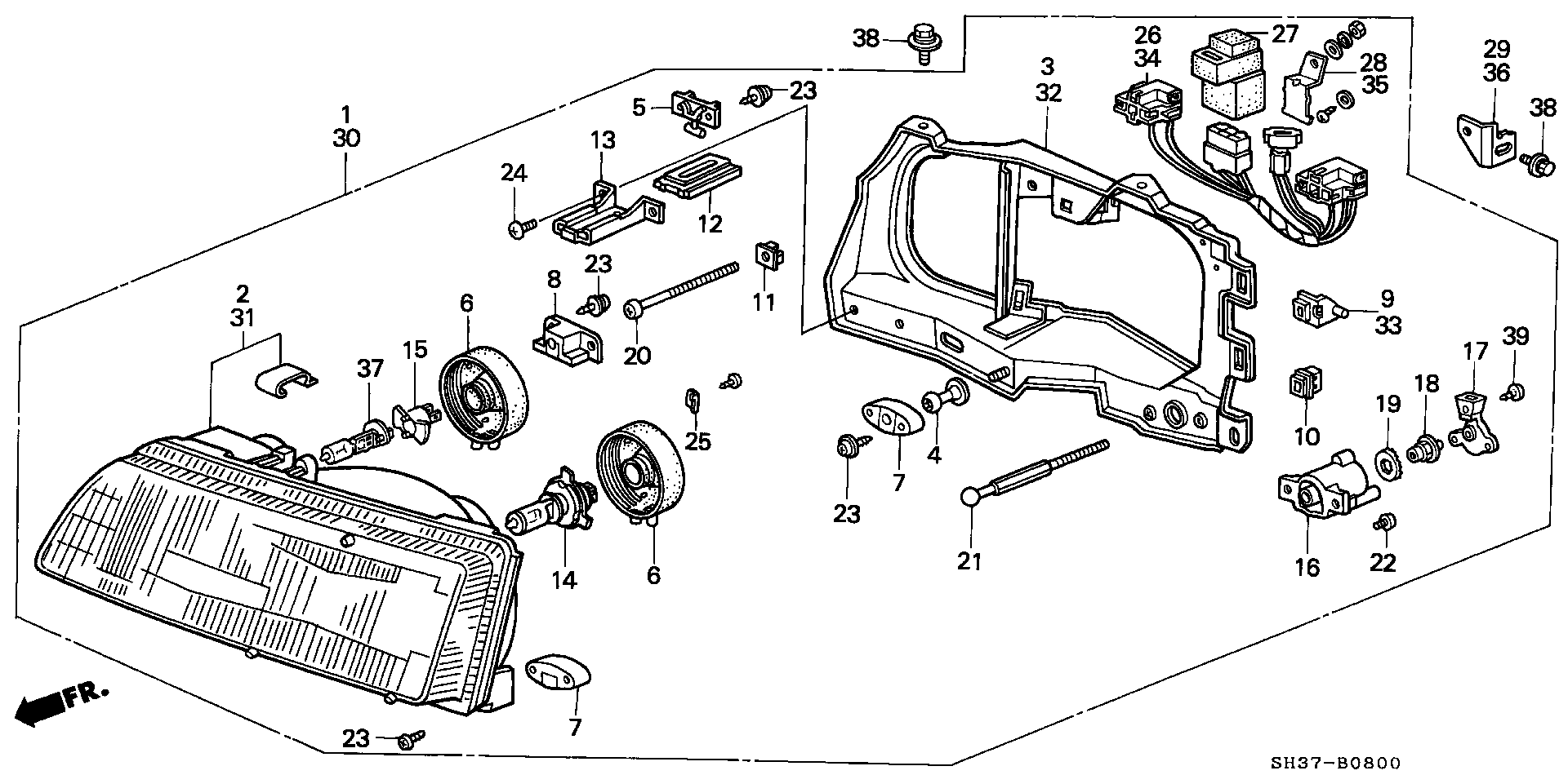 Honda 33115-692-741 - Bec, proiector ceata aaoparts.ro