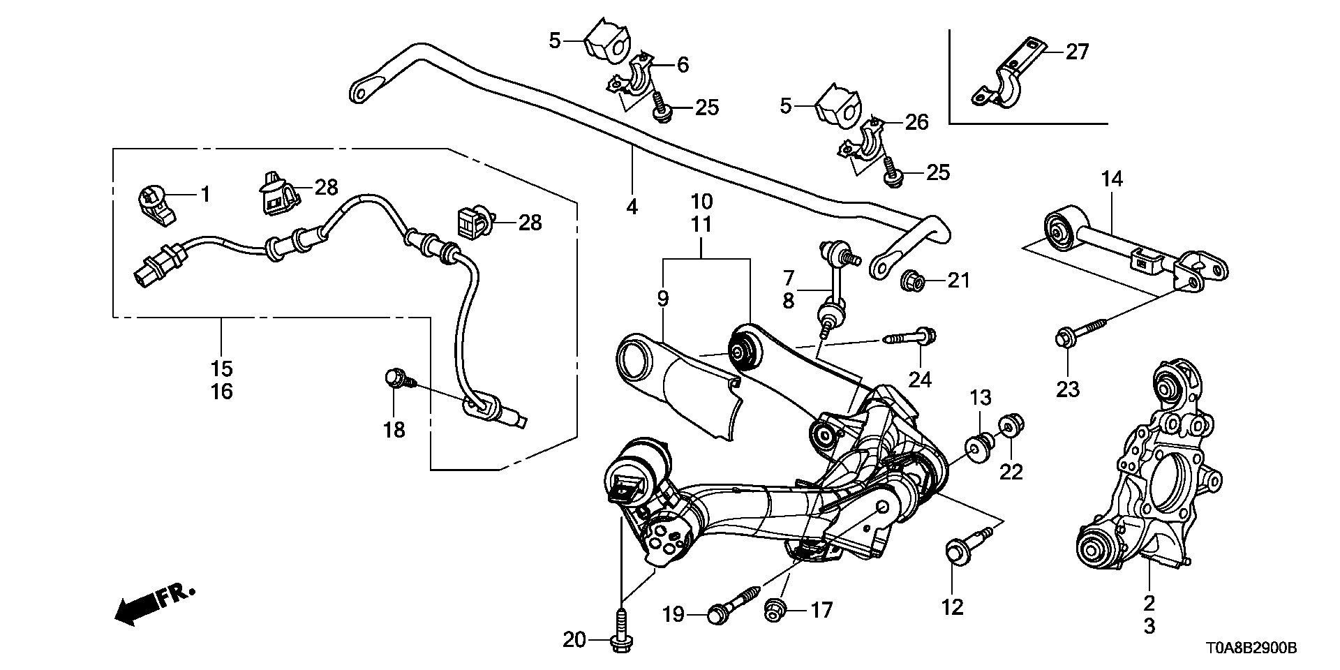 Honda 52390T1WA00 - ARM COMP., RR. UPPER aaoparts.ro