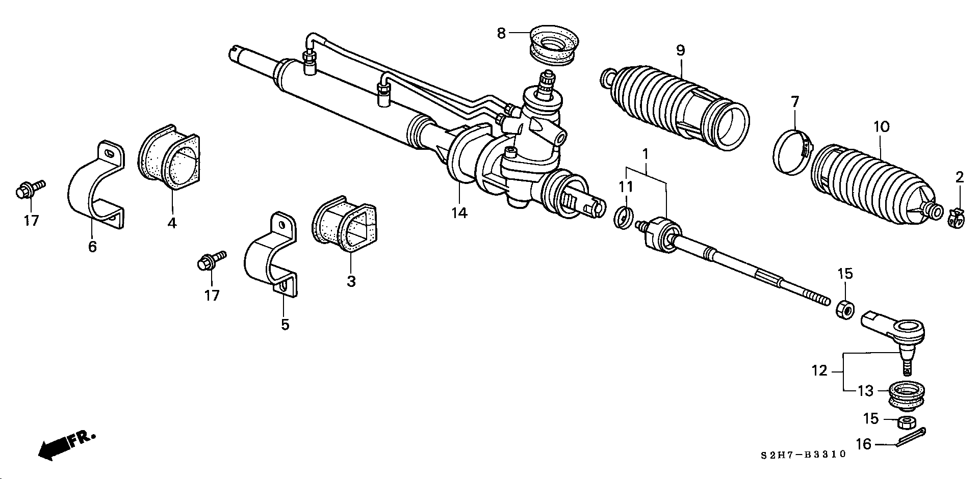 Honda 53534S2HJ01 - Ansamblu burduf, directie aaoparts.ro