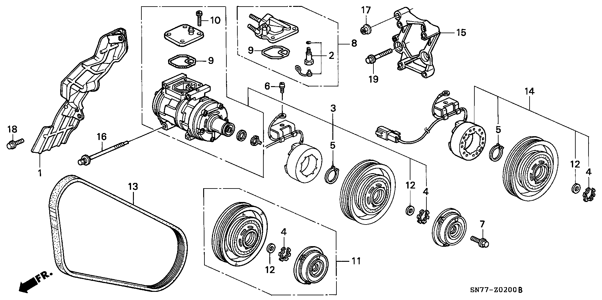 Honda 38920-PT0-003 - Curea transmisie cu caneluri aaoparts.ro