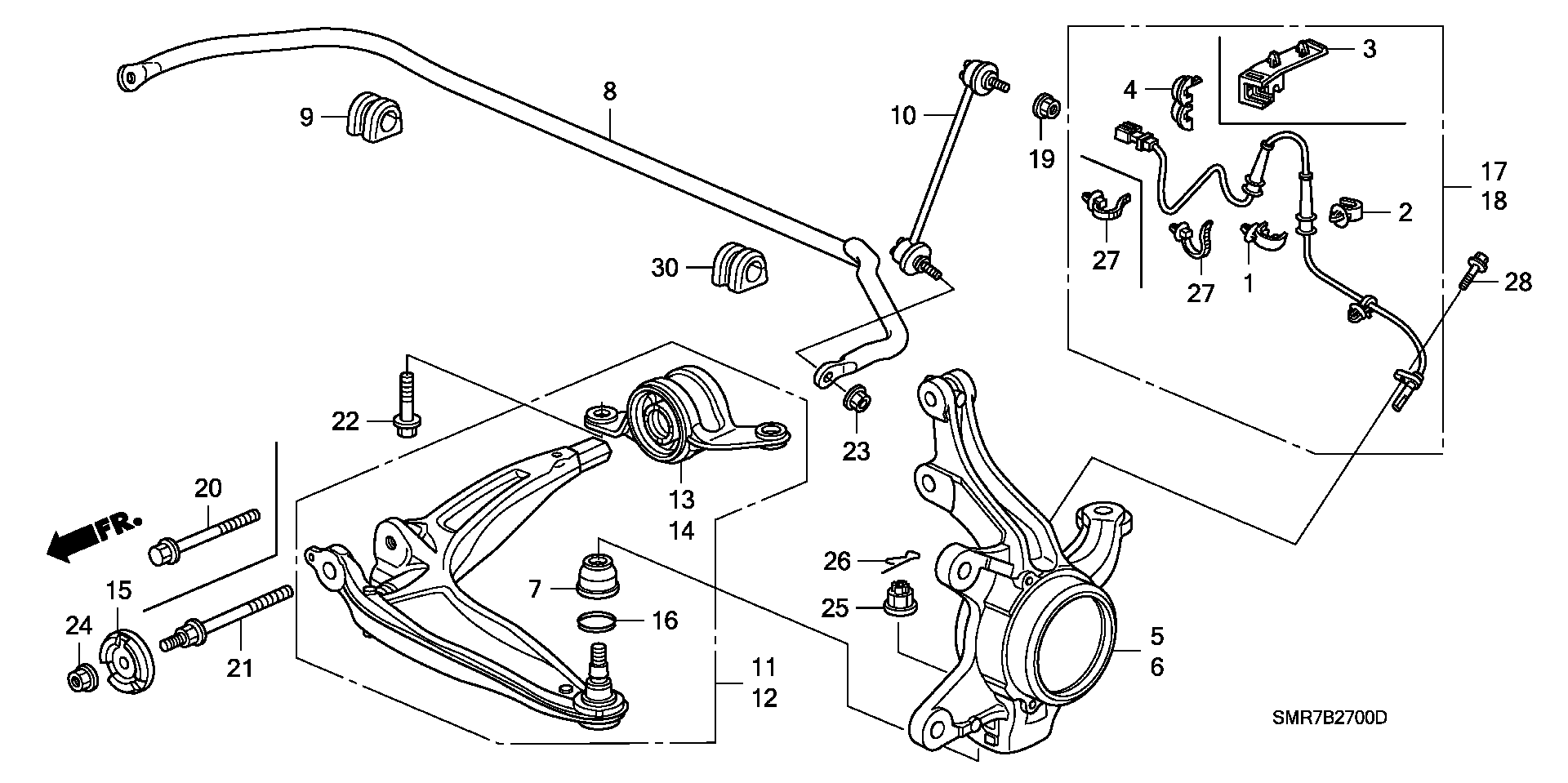 Honda 51225-SL5-003 - Chit reparatie, articulatie sarcina / ghidare aaoparts.ro