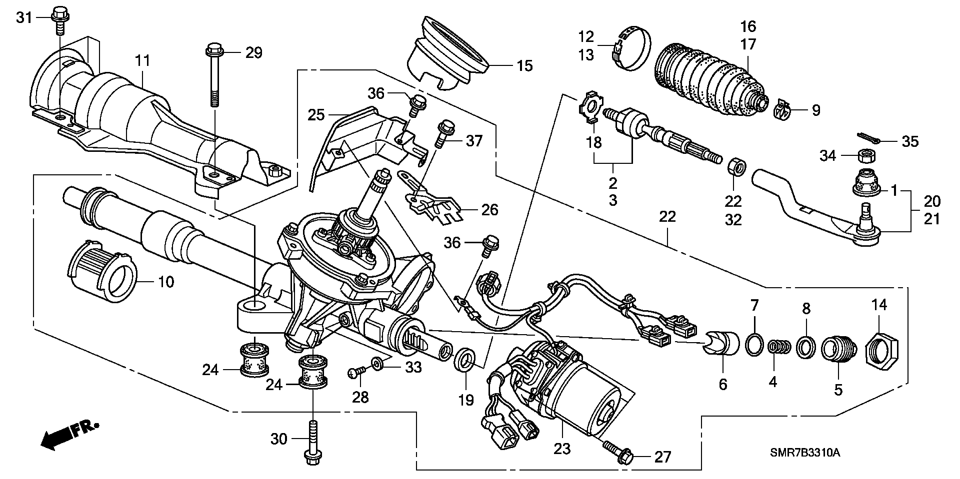 Honda 53540-SMJ-003 - Cap de bara aaoparts.ro