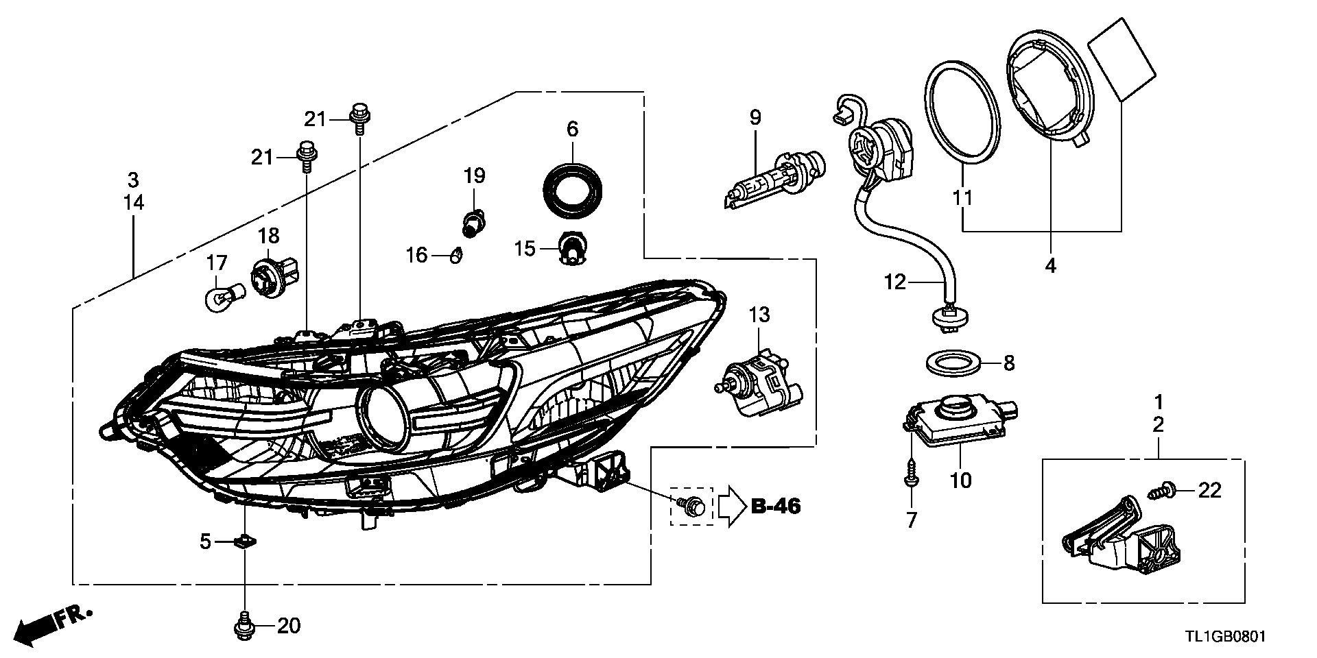 Honda 33116-SL0-003 - Bec, far principal aaoparts.ro