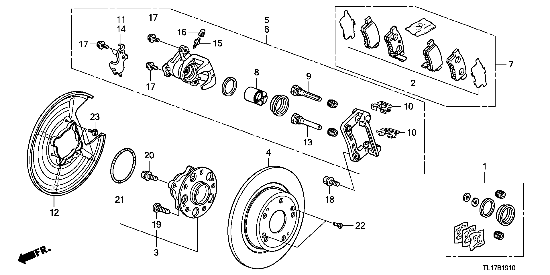 Honda 43022-TL1-G01 - Set placute frana,frana disc aaoparts.ro