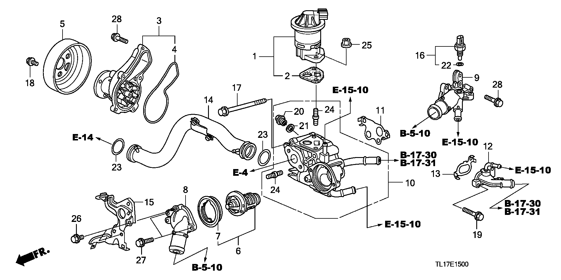 Honda 19200-RZP-013 - Pompa apa aaoparts.ro