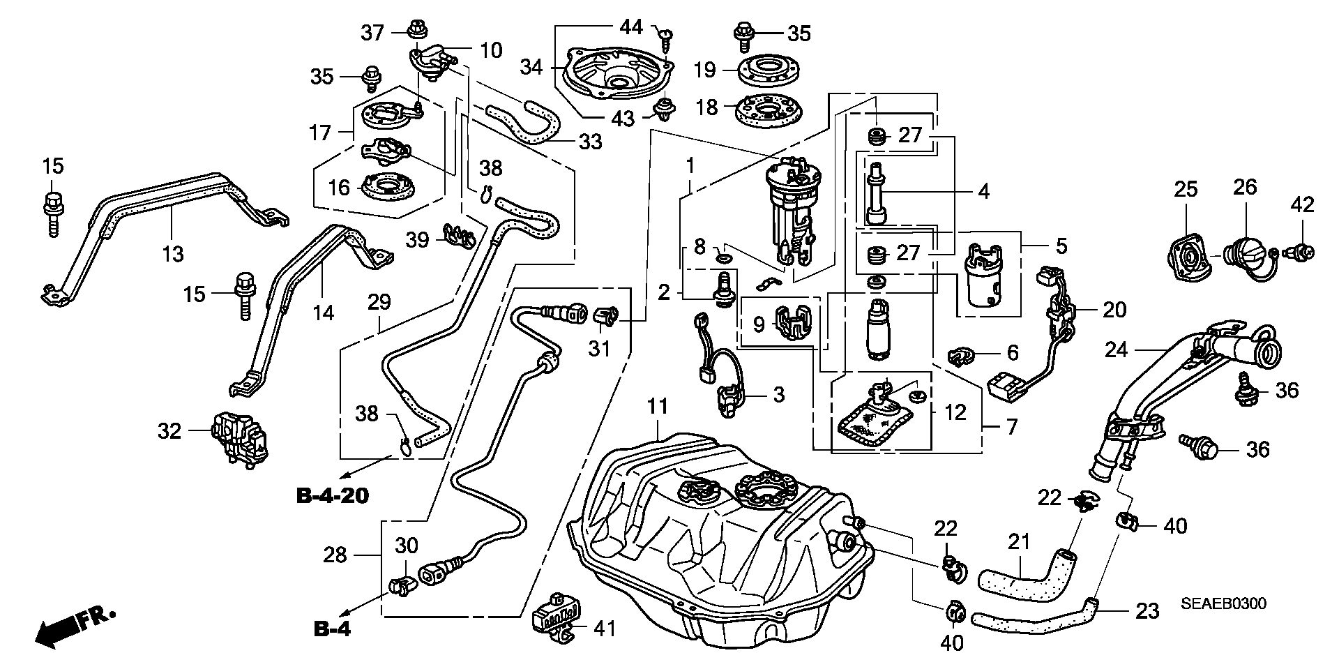 Honda 17040SEAP00 - Pompa combustibil aaoparts.ro